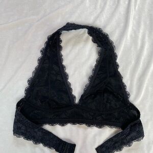 Intimately Free People lace bralette halter neck back hooks boho style size sm